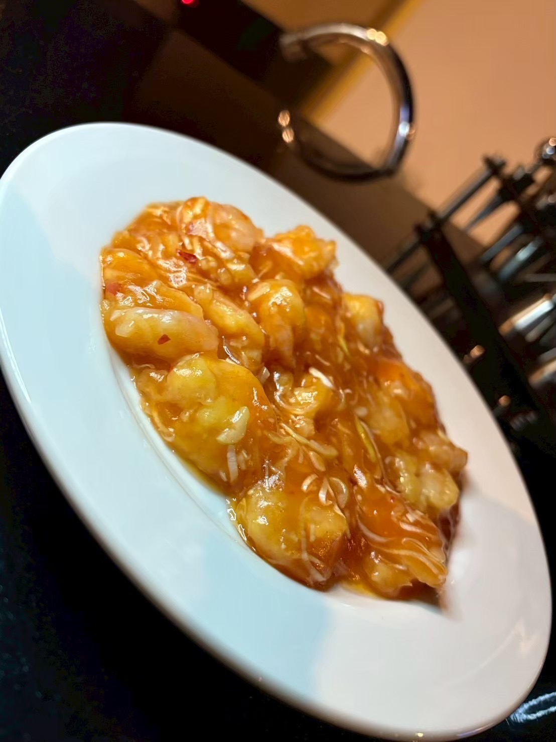 BAR818のエビチリ おつまみにぴったり